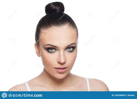 nice woman spa model isolated  white background beautiful face