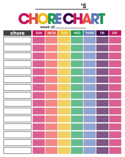 chore chart  printable chore charts  printables chore
