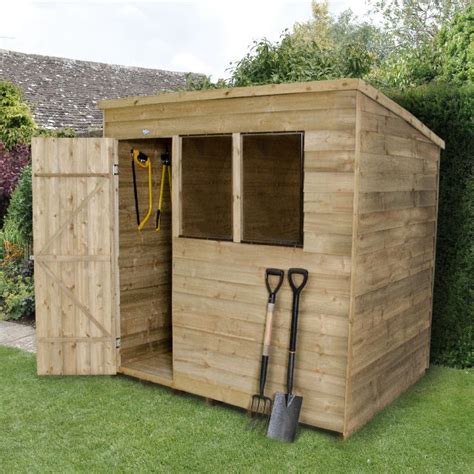 forest overlap pent garden shed pressure treated