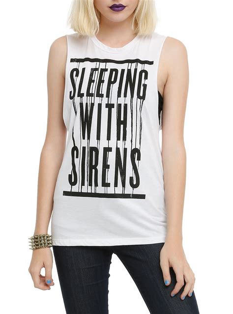 sleeping with sirens stripes girls muscle top sleeping