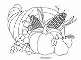 Cornucopia Coloring Pages Thanksgiving Printable Drawing Harvest Getcolorings Color Paintingvalley Print Empty Food sketch template