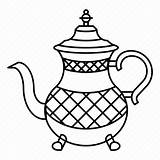 Morocco Teapot Kettle Tradition sketch template