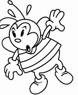 Bee Coloring Cartoon Cliparts Pages Colouring Clipart Queen Library Getdrawings Getcolorings Favorites Add sketch template