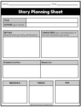 story planning sheet freebie  devoted teacher tpt