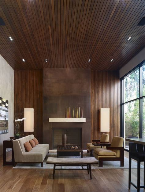 rooms  modern wood paneling