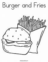 Coloring Fries Burger Hamburger sketch template