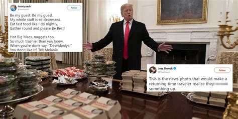 trump served  fast food buffet   white house