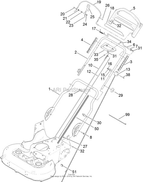 toro  timemaster  lawn mower  sn   parts diagram  handle