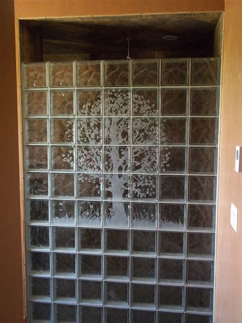 Etched Glass Block For A Window Shower Wall Or T
