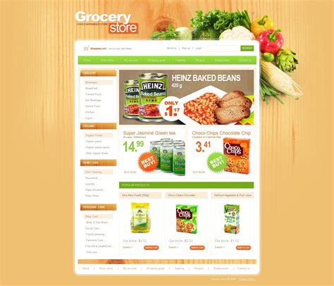 grocery store website template   wt website templates