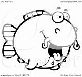 Cartoon Chubby Catfish Hungry Clipart Outlined Coloring Vector Cory Thoman Regarding Notes sketch template