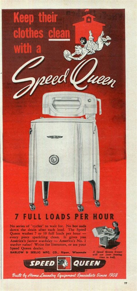 speed queen washing machine print ad   skippididdlepaper advertisements posters