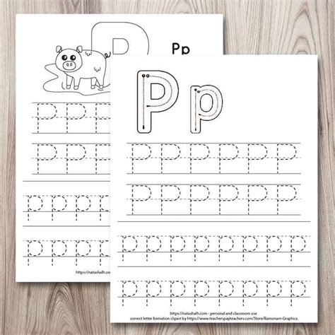 printable letter p tracing worksheet p   pig  artisan life