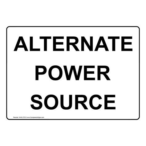 alternate power source sign nhe