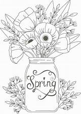 Spring Coloring Adults Pages Sheets sketch template