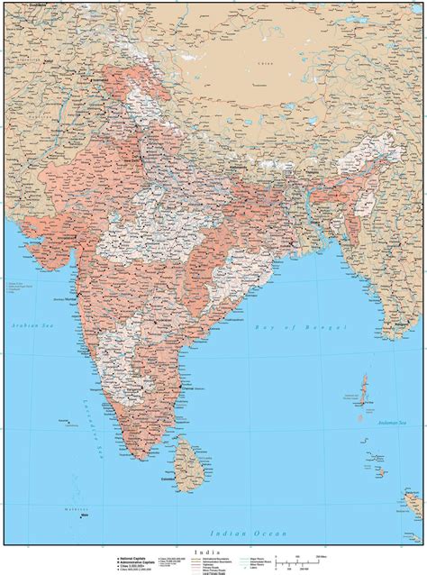 high detail india map  states union territories