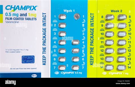 champix stop smoking pills showing container   weeks worth  pills stock photo alamy