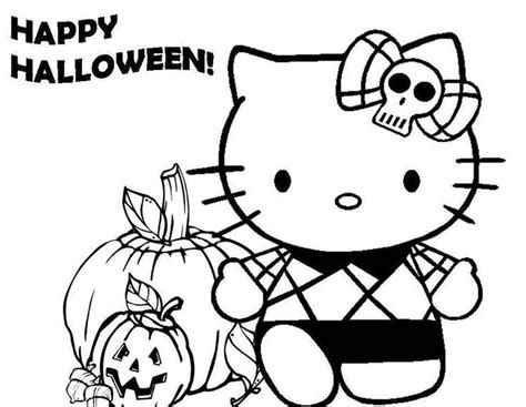 kitty happy halloween coloring pages  kitty coloring