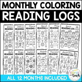 reading log coloring sheet  tidy   teach tpt