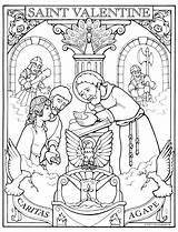 Coloring Valentine St Saints Catholic Pages Saint Printable Christian School Sunday Valentines Kids Religion Colouring Religious Sheets Print Color Feast sketch template