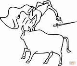Toros Corrida Coloriage Dibujo Kolorowanka Mewarnai Bullfighter Taureau Toreros Banteng Byk Imprimer Torero Espagne Dessins Kolorowanki sketch template