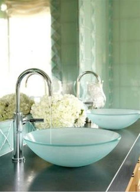 Sea Glass Bathroom Sink Blue Bathroom Decor Vessel Sinks Modern