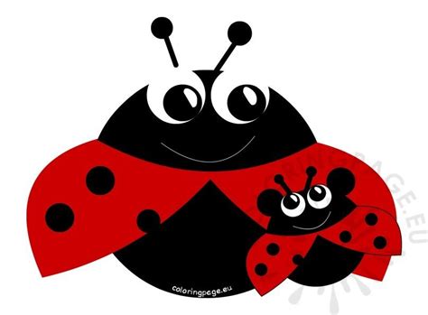 mother s day mom and son ladybugs clipart coloring page