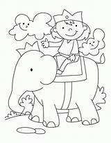 Coloring Elephant Pages Riding Boy Elmer Cartoon Kids Birthday Comments Baby sketch template