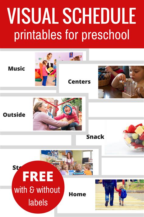 printable visual daily routine preschool     visual schedule