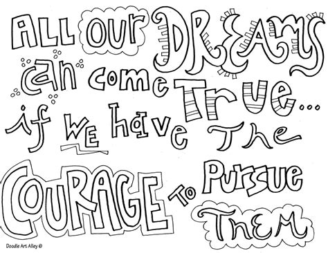 courage quote coloring pages doodle art alley