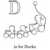 Coloring Letter Duck sketch template