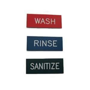 amazoncom wash rinse sanitize signs pk   compartment sink