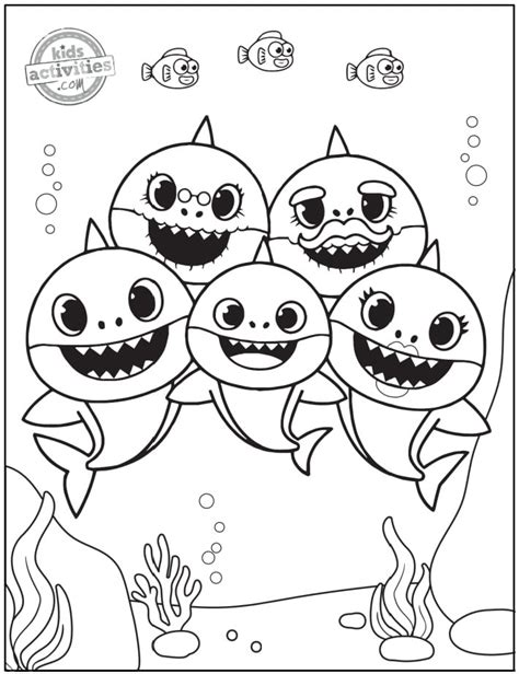 printable baby shark coloring pages   print kids
