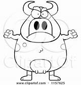 Angry Chubby Bull Clipart Cartoon Thoman Cory Outlined Coloring Vector Regarding Notes sketch template