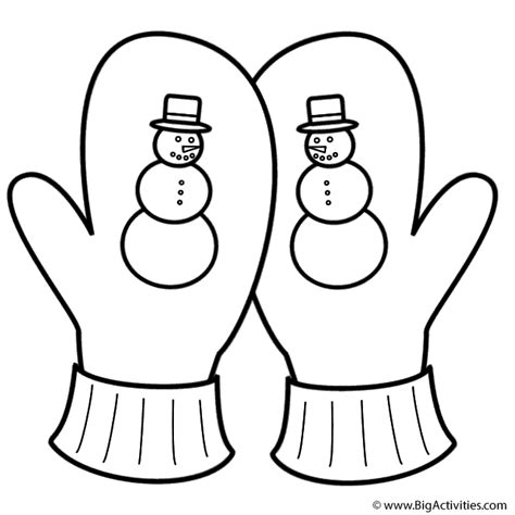 large mitten page coloring pages