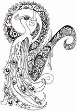 Peacock Coloring Abstract Pages Zentangles Colouring Deviantart Zentangle Patterns Choose Board sketch template