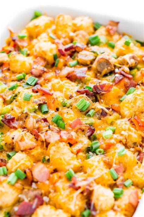 cheesy tater tot breakfast casserole sugar soul