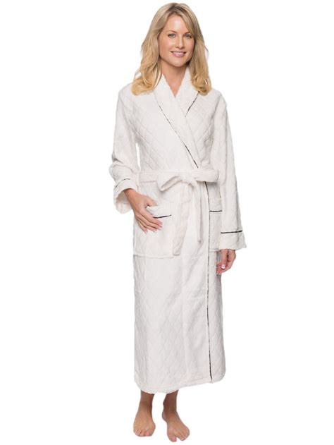 womens premium coral fleece plush spabath robe bathrobe luxury