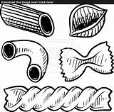 Pasta Coloring Pages Macaroni Doodle Vector Bow Fusilli Types Tie Drawing Clip Sketch Illustration Various Used Style Istockphoto Noodles Noodle sketch template