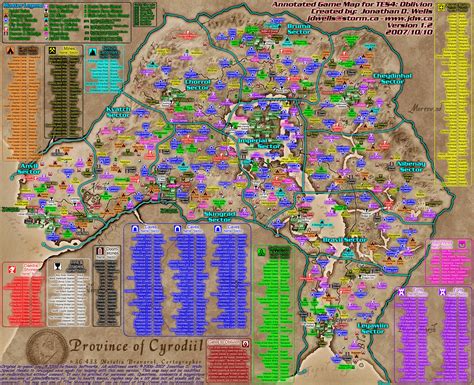 The Elder Scrolls Iv Oblivion World Map Annotated Ign