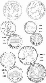 Coins Coloringpagesfortoddlers Varieties sketch template