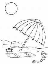 Umbrella Cartoon Getdrawings Chairs Colorings sketch template