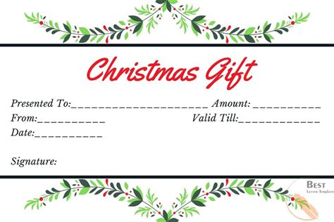 blank printable gift voucher template  word