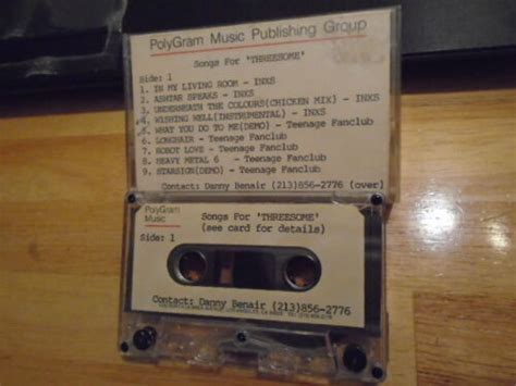 rare pro threesome soundtrack demo cassette tape teenage fanclub