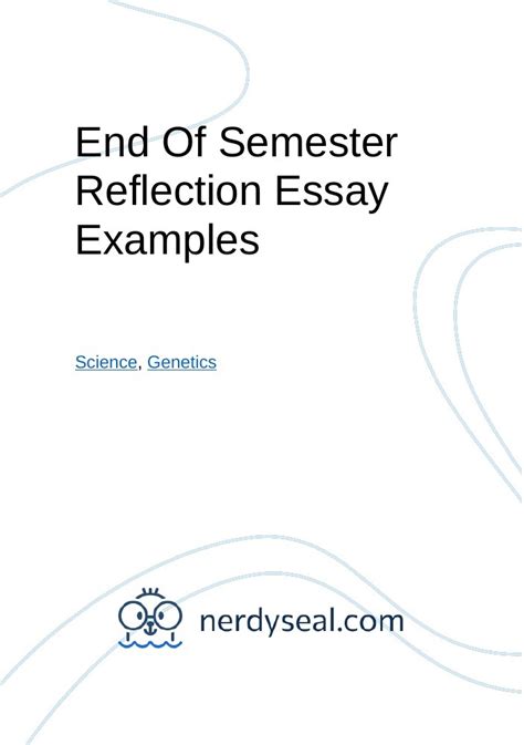 semester reflection essay examples  words nerdyseal