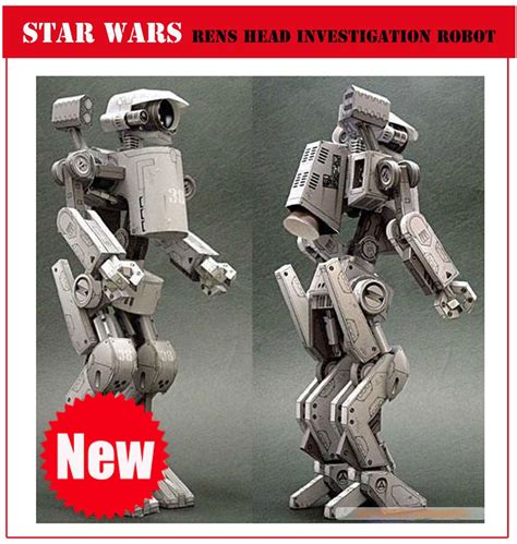 movie star wars rens head investigation robot 3d paper models diy