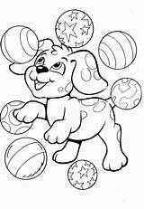 Coloring Puppy Pages Balls Playing Printable Juggling Print sketch template
