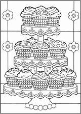 Coloring Cupcake Pages Cupcakes Kids Food Easy Sheets Printable Mandala Doverpublications Adult Tulamama Dover sketch template