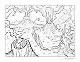 Volcano Coloring Getdrawings Pages sketch template