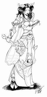 Warcraft Coloring Pages Draenei Priest Adult Drawing Commission Deviantart Princess Line Books Kids Getdrawings Girls Lineart Sheets sketch template